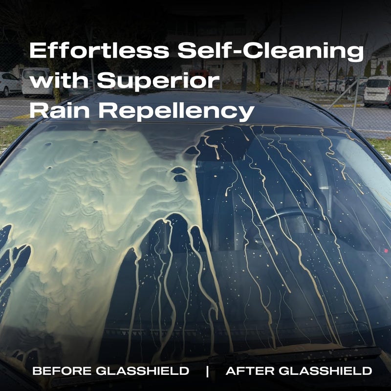 Nasiol GlasShield Nano Rain Repellent Spray Kit, Windshield&Glass Ceramic Coating, Super Hydrophobic to 30000 Miles, Super Easy Application Spray&Wipe, Clear Vision for Safe Driving, Easy Ice Removal - Image 2